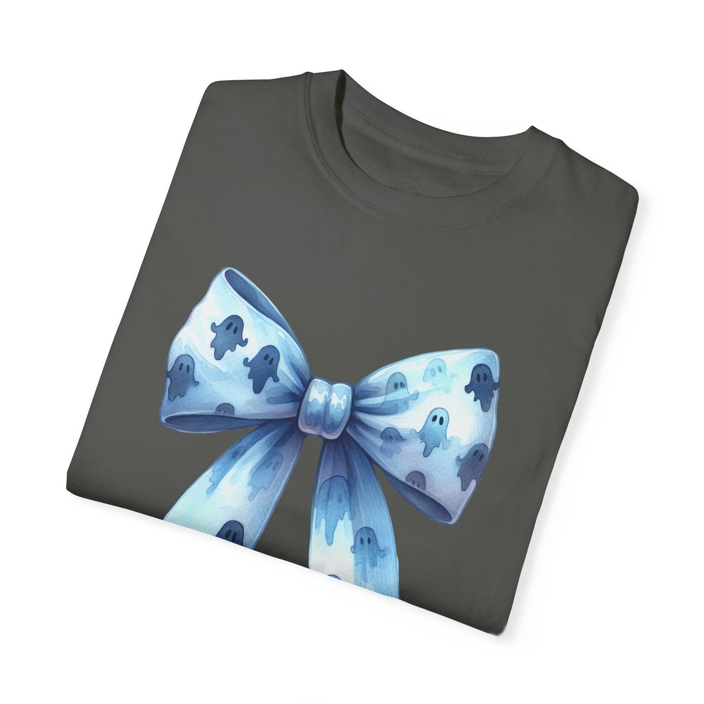 Halloween Coquette Bow Unisex T-shirt, Cute Gifts for Her, Garment-Dyed Tee, Halloween Shirt, Bow Design Shirt