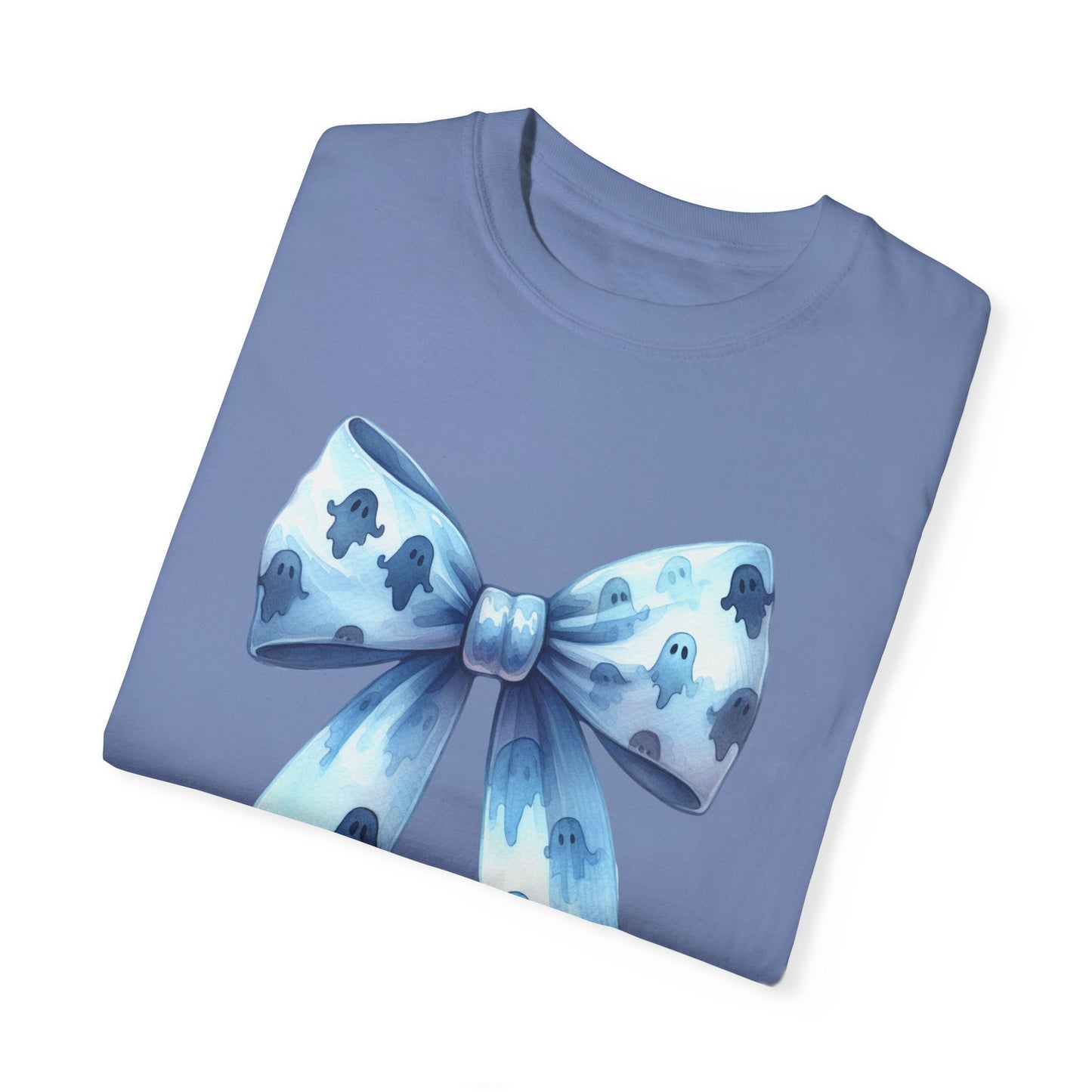 Halloween Coquette Bow Unisex T-shirt, Cute Gifts for Her, Garment-Dyed Tee, Halloween Shirt, Bow Design Shirt